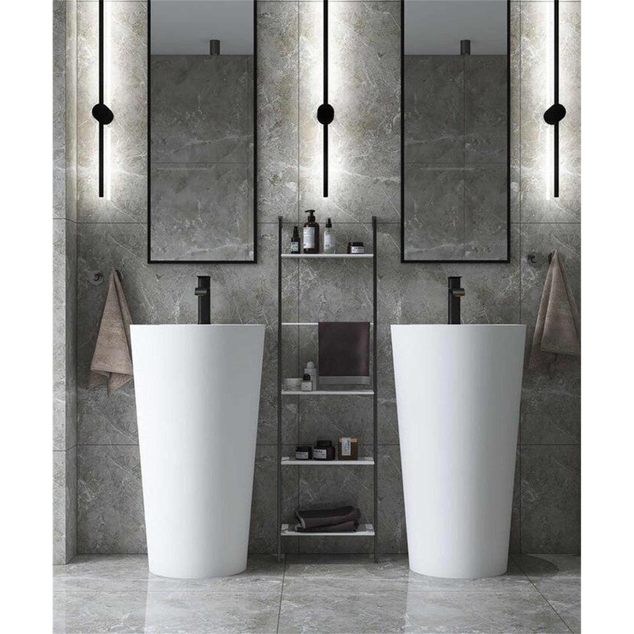 Moreno Bath, Moreno Korela Better Vanity E-P03-2 White Pedestal Sink 2 Sets