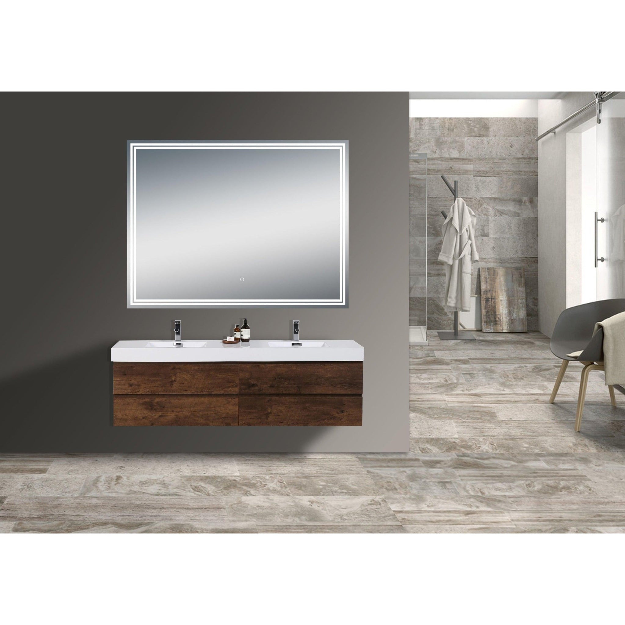 Moreno Bath, Moreno Luna 40" Frameless Polished Edge Back-lit LED Mirror