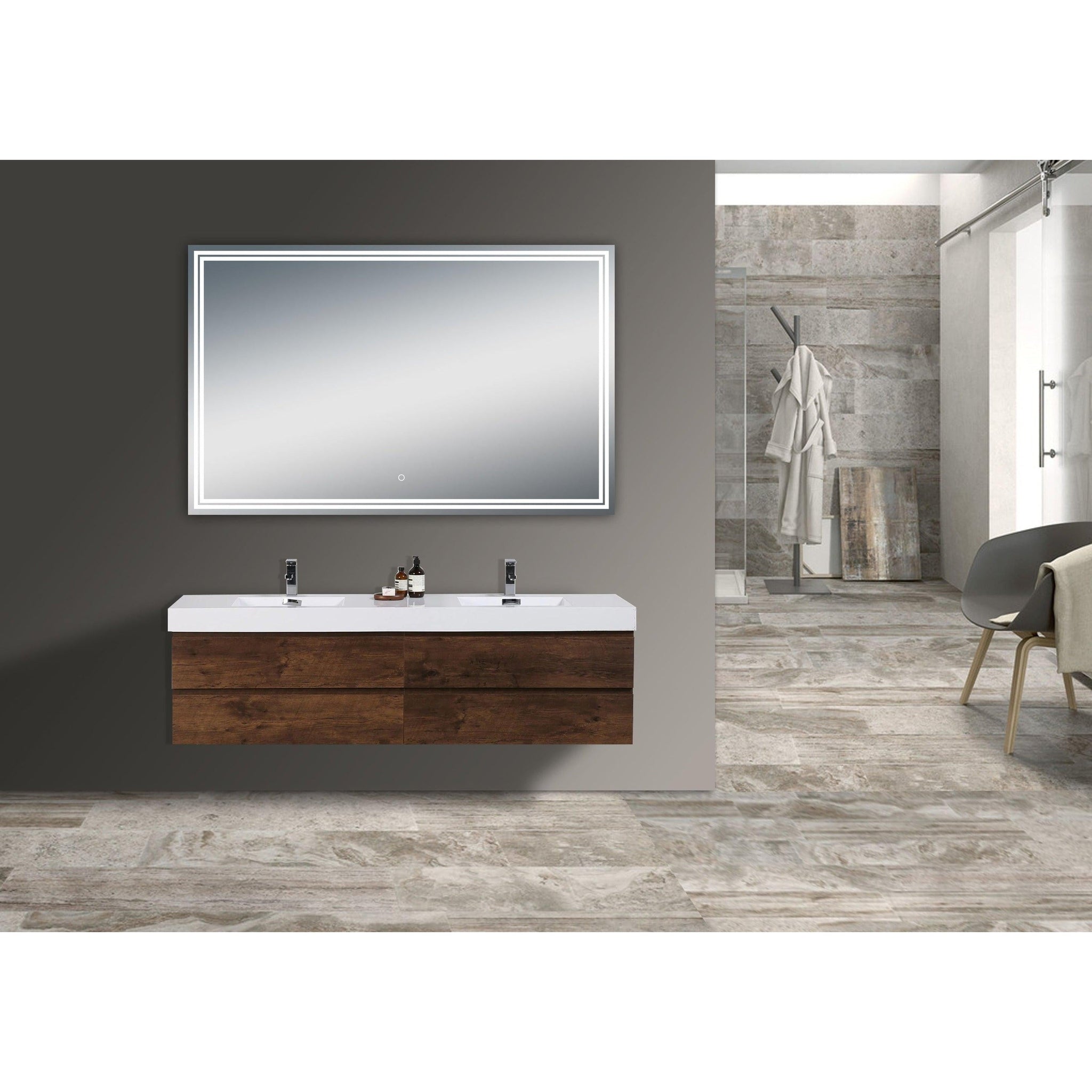 Moreno Bath, Moreno Luna 47" Frameless Polished Edge Back-Lit Led Mirror