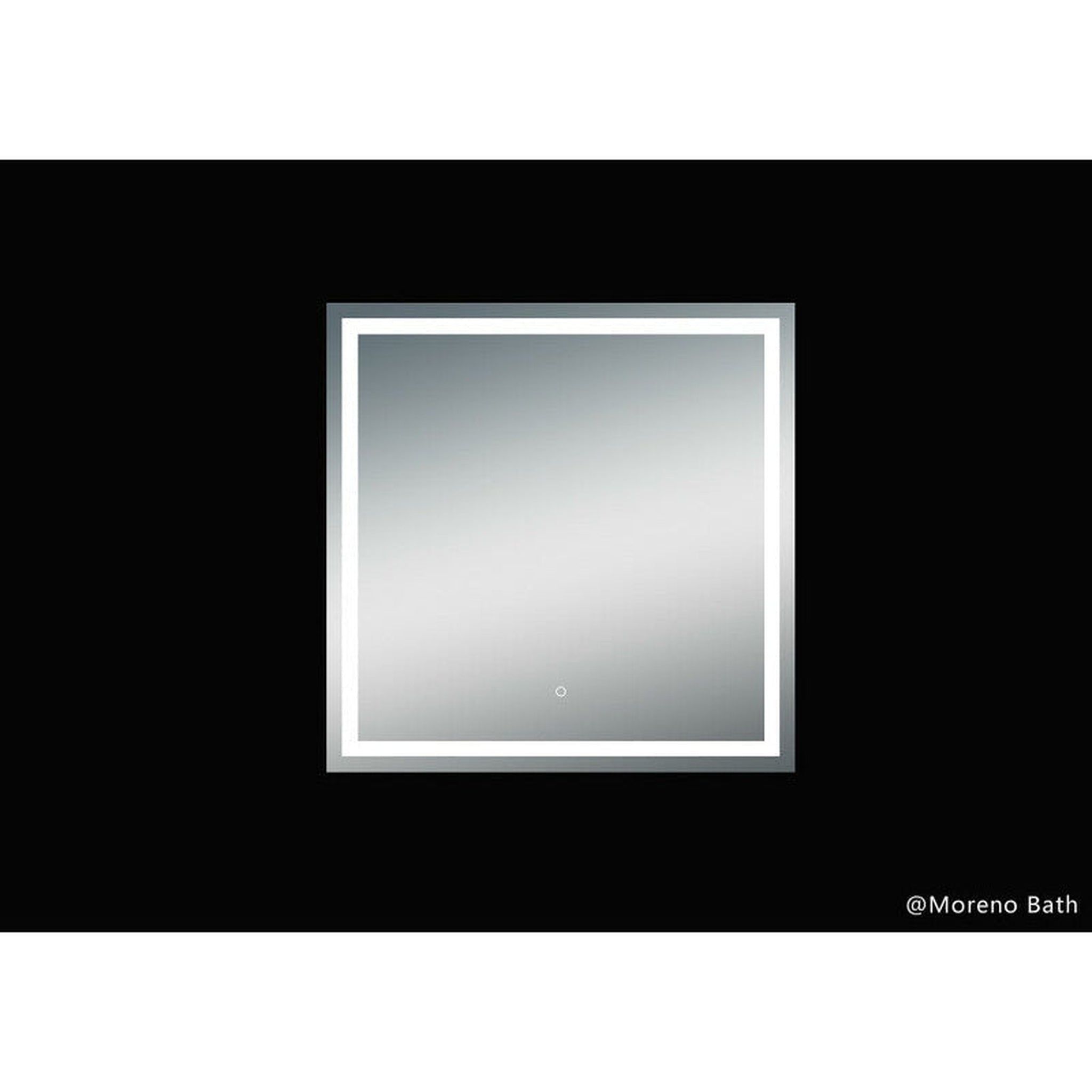 Moreno Bath, Moreno Twinkle 40" x 40" Frameless Polished Edge Frosted Panel LED Mirror