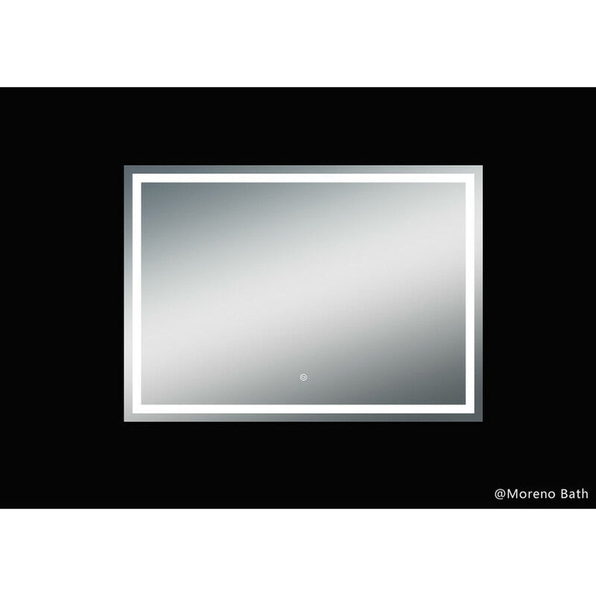 Moreno Bath, Moreno Twinkle 55" x 40" Frameless Polished Edge Frosted Panel LED Mirror