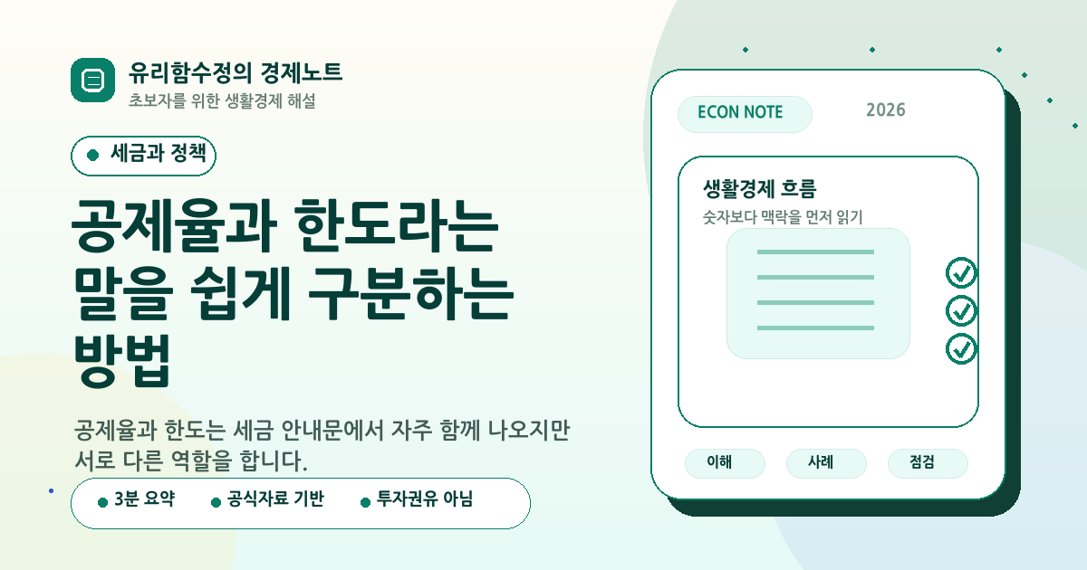 공제율과 한도라는 말을 쉽게 구분하는 방법