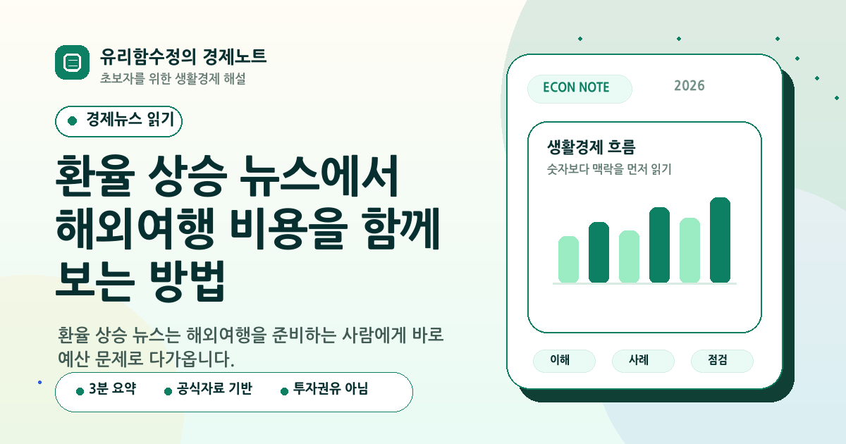 환율 상승 뉴스에서 해외여행 비용을 함께 보는 방법