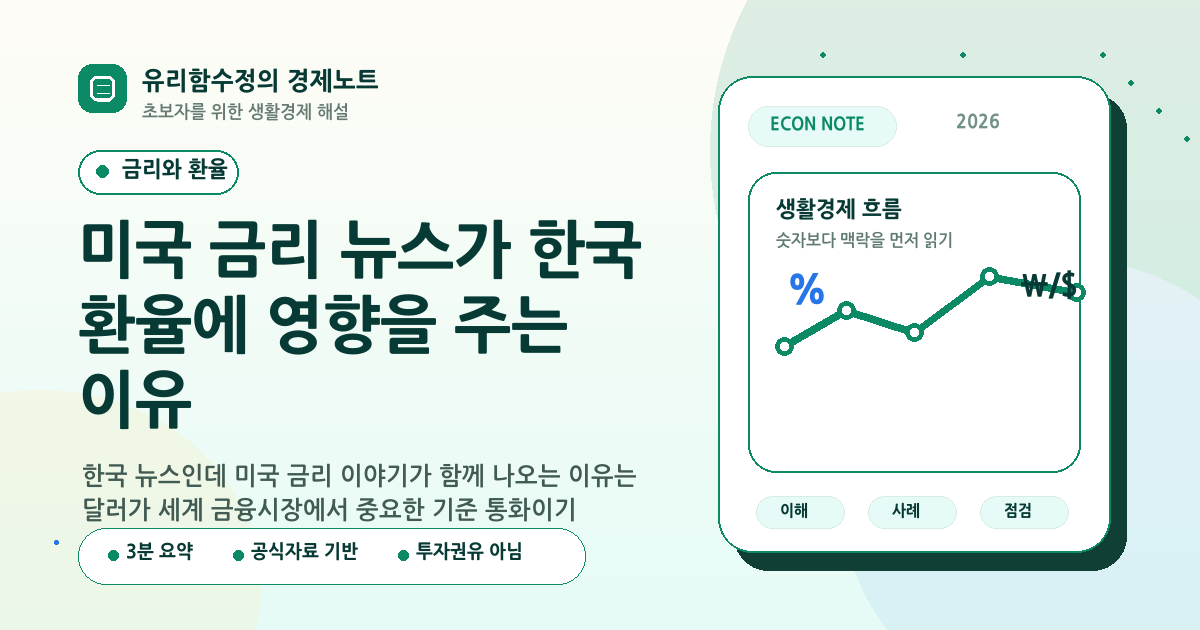 미국 금리 뉴스가 한국 환율에 영향을 주는 이유