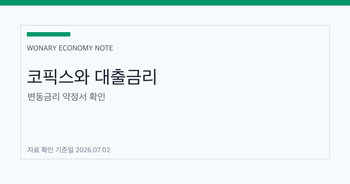 코픽스 금리를 대출자가 확인해야 하는 이유